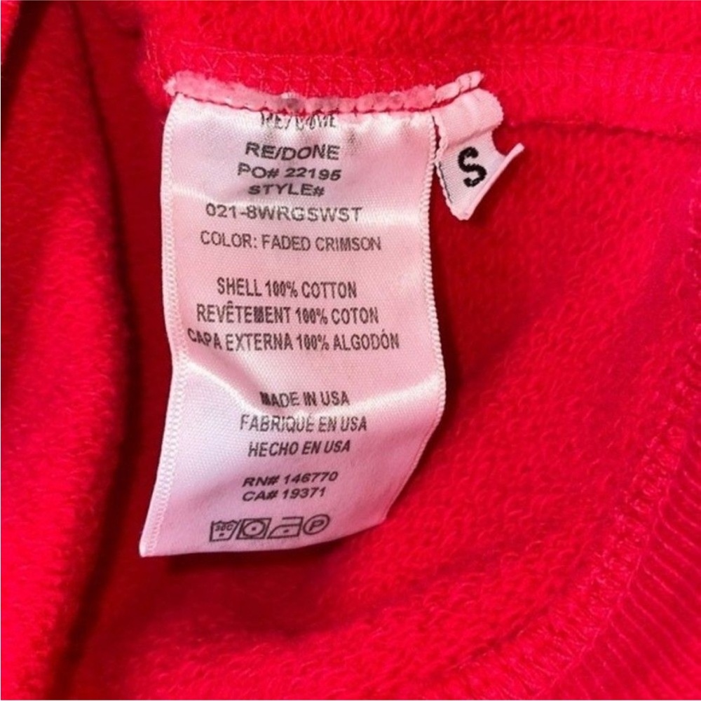 RE/DONE Classic Crewneck in Faded Crimson Women’s Size Small - Picture 8 of 12
